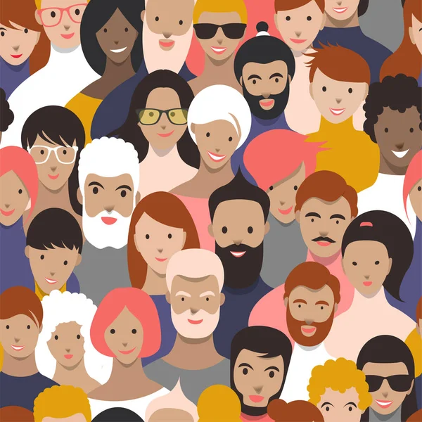 Crowd People Big Group Different People Vector — Stock Vector
