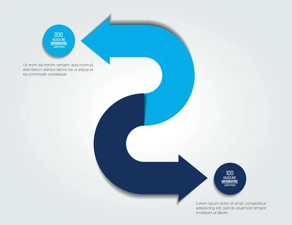 2Stupňový Diagram Šipkami Schéma Infografika — Stockový vektor