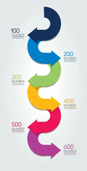 Diagrama Flecha Pasos Esquema Infografía — Vector de stock