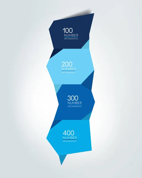 Stapsgewijs Diagram Infographic Platte Tabblad — Stockvector