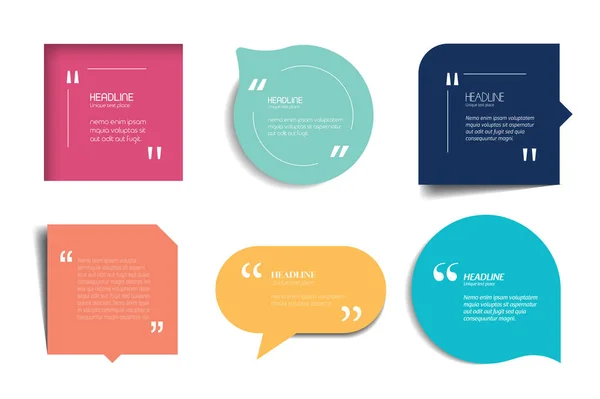 Quote Frames Text Speech Bubbles Text Fields — Stock Vector