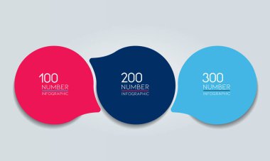 3 elements scheme, diagram. Three connected circles. Infographic template.