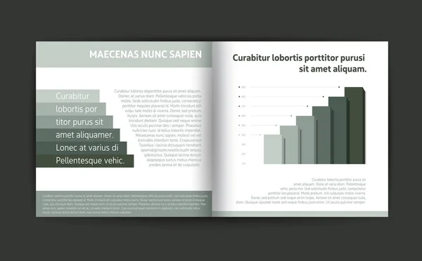 Brochure Opuscolo Pagina Layout Del Testo Schema Delle Riviste Infografiche — Vettoriale Stock