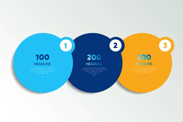 Círculo Primero Segundo Tercer Diagrama Esquema Gráfico Plantilla Para Presentación — Archivo Imágenes Vectoriales