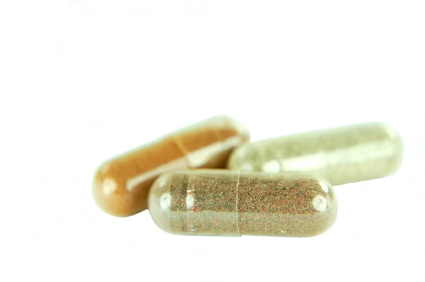 Closeup of herbal capsules — Stock Photo, Image