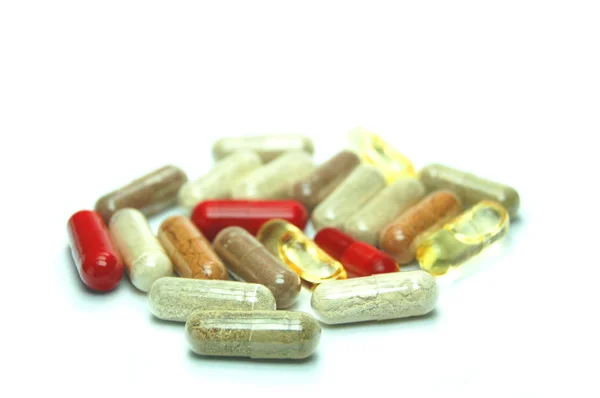 Closeup of herbal capsules — Stock Photo, Image