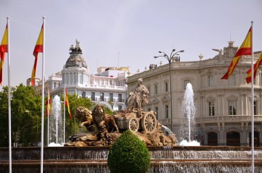 Cibeles çeşmenin üzerinde plaza de cibeles Madrid, İspanya