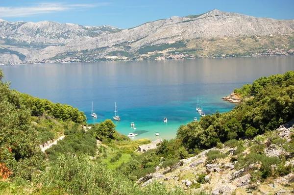 Lovrecina - sandy beach on Brac island, Croatia — Stock Photo, Image