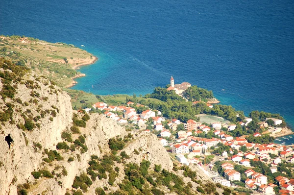 Spektakularny sceniczny widok od vidova gora na golden cape na wyspie brac, Chorwacja — Zdjęcie stockowe