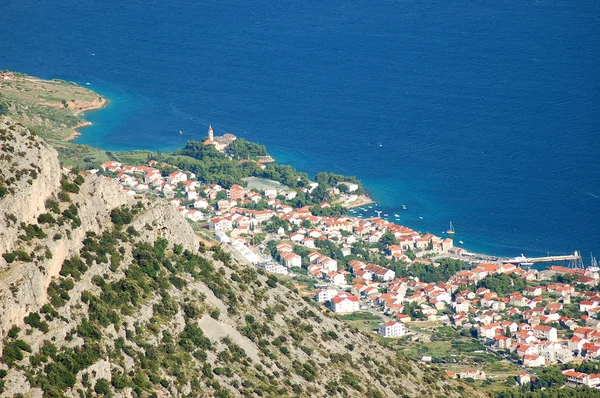 Spektakularny sceniczny widok od vidova gora na golden cape na wyspie brac, Chorwacja — Zdjęcie stockowe