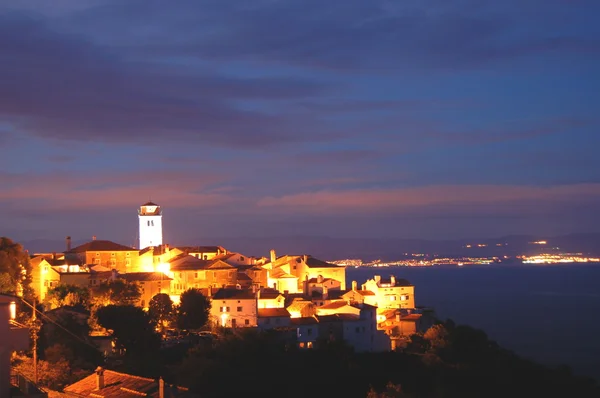 Village Brsec by night on Istria peninsula in Croatia — Stock Photo, Image