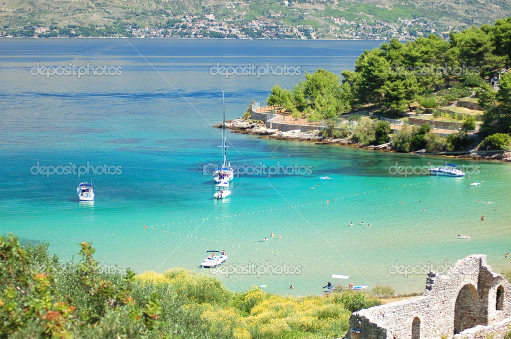 Lovrecina Sable Plage Sur Lîle De Brac Croatie