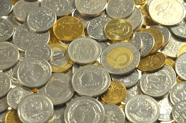 Stacks of polish coins — Stock Photo, Image