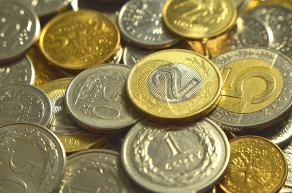 Stacks of polish coins — Stock Photo, Image