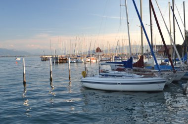 lake bodensee, Almanya üzerinde Lindau pitoresk marina