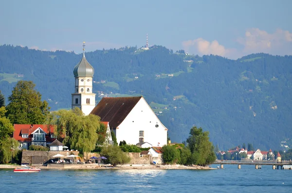 Festői kilátással a Wasserburg a Bodeni-tó, Németország — Stock Fotó