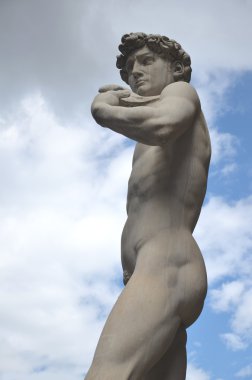 parlak david heykelini michelangelo üzerindeki piazza della signoria, florence, İtalya