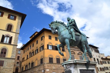 cosimo heykeli ben de medici üzerindeki piazza della signoria, florence, İtalya