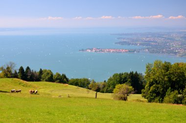 lake bodensee, Almanya üzerinde lindau muhteşem güzel görünüm