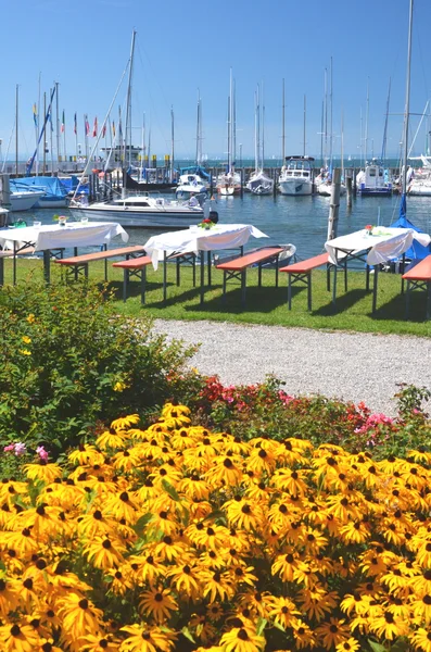 Malerischer hafen in nonnenhorn am bodensee, deutschland — Stockfoto