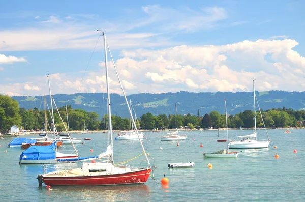 Picturesque marina in Wasserburg on Lake Bodensee, Germany — Stock Photo, Image