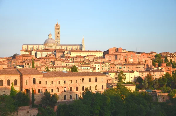 Muhteşem panorama Siena günbatımı, Toskana, İtalya — Stok fotoğraf
