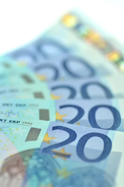 Veinte billetes en euros — Foto de Stock