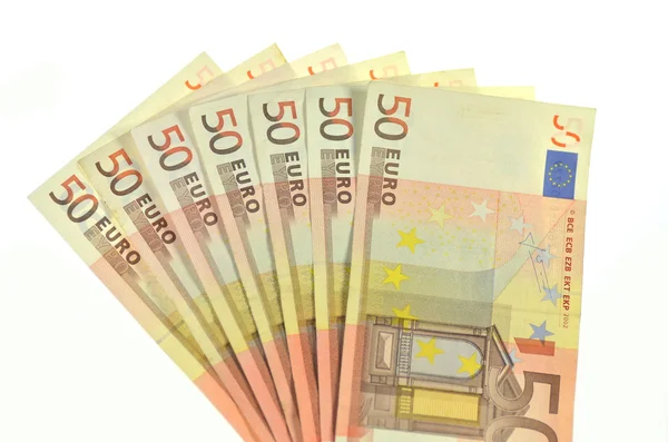 Vijftig euro-bankbiljetten — Stockfoto