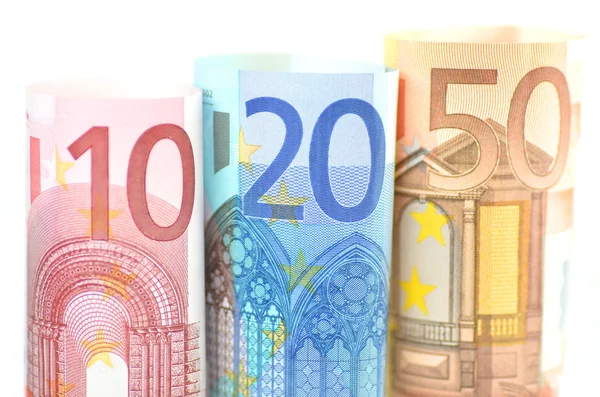 Rullar av eurosedlar — Stockfoto