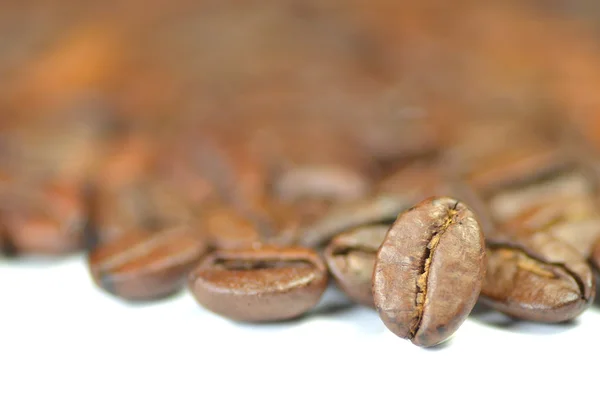 Roasted coffee beans isolated on white background — Stock Photo, Image