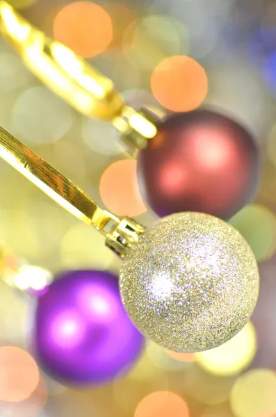 Carnival decoration, colored balls on bokeh background — Stock Photo, Image