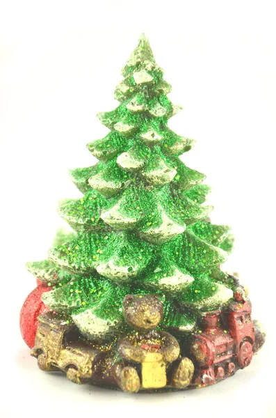 Christmas decoration, christmas tree isolated on white — Stock Photo, Image