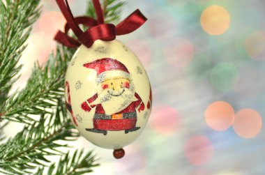 Noel önemsiz şey Dekupaj tekniği bokeh arka planda yapılmıştır