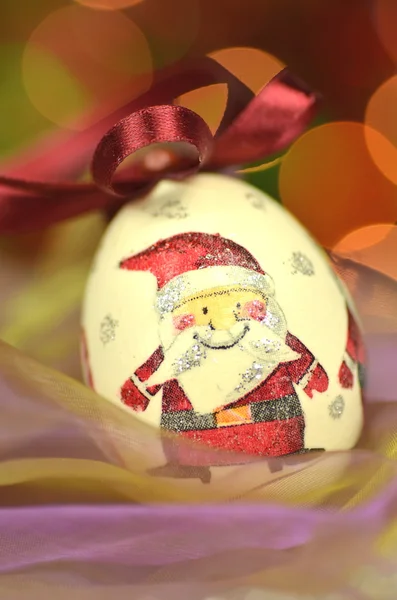 Christmas småsak av decoupage-teknik på bokeh bakgrund — Stockfoto