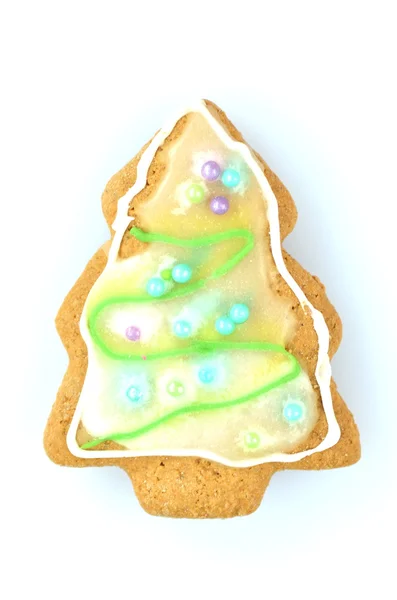 Deliciosa galleta de Navidad decorada aislada sobre fondo blanco — Foto de Stock