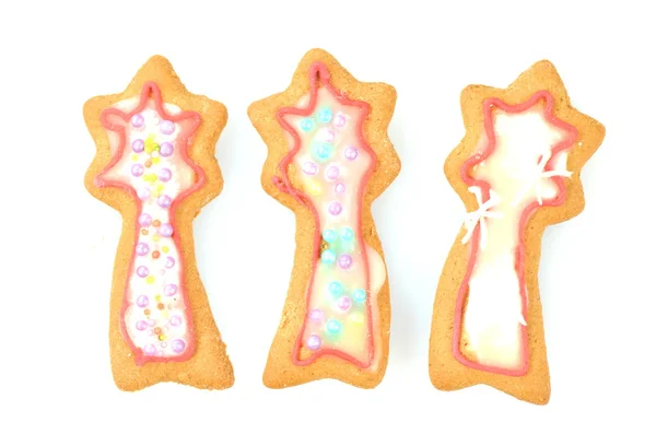 Deliciosa galleta de Navidad decorada aislada sobre fondo blanco — Foto de Stock