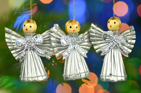 Décoration de Noël, chœur d'anges sur fond bokeh — Photo