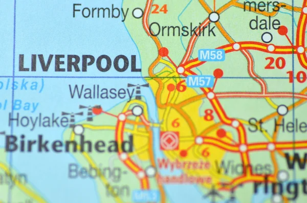 Liverpool en Angleterre sur la carte — Photo