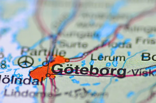 Goteborg w Szwecji na mapie — Zdjęcie stockowe