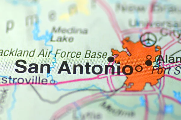 ซานอันโตนิโอ มิสซูรี่ในสหรัฐอเมริกาบนแผนที่ — ภาพถ่ายสต็อก