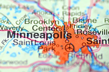 Minneapolis, minnesota ABD haritası üzerindeki