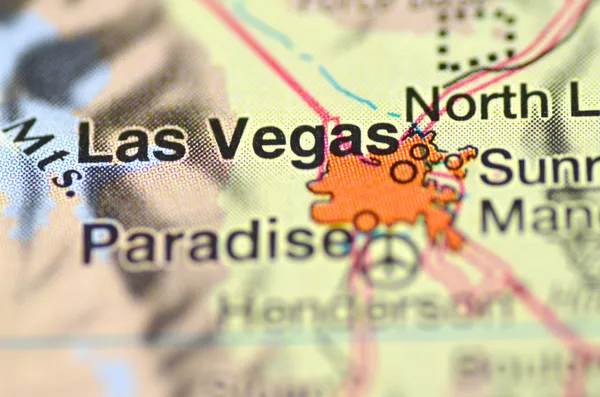 Las vegas, nevada in the USA on the map — Stock Photo, Image
