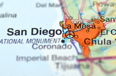 San diego, Kaliforniya ABD haritası üzerindeki