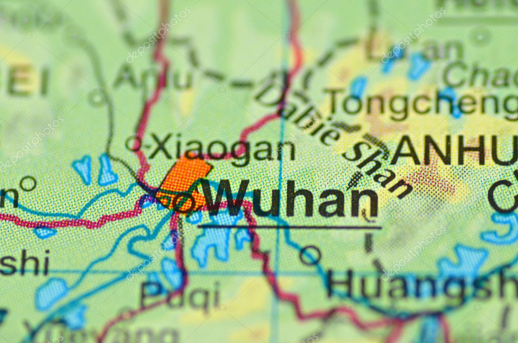 A closeup of Wuhan in China on a map Stock Editorial Photo © DarioSz 39569433