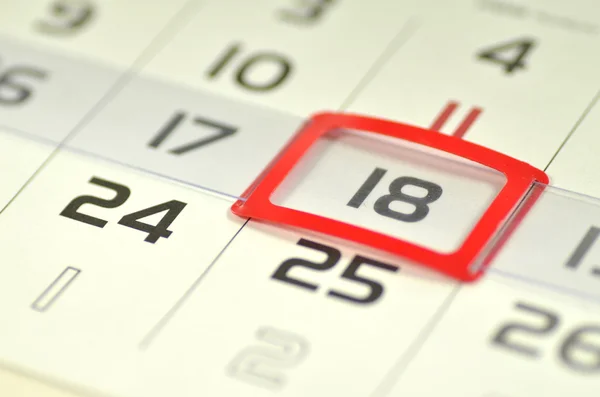 Closeup of calendar page — Stock Photo, Image