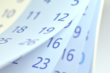 Takvim sayfalarında closeup