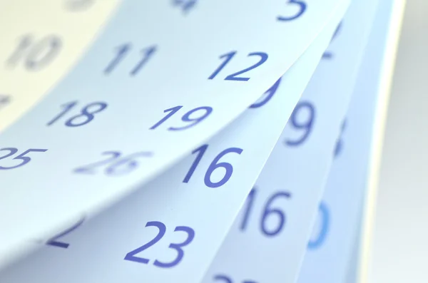 Primo piano delle pagine del calendario — Foto Stock