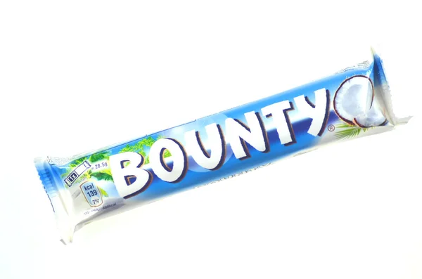 Bounty coconut chocolate bar isolated on white background — Stock Photo, Image