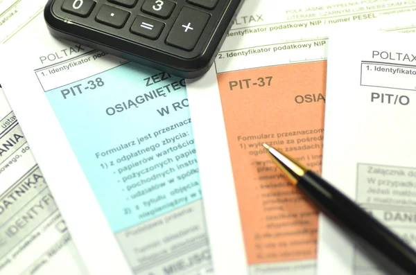 Closeup of polish tax forms — Stock Photo, Image