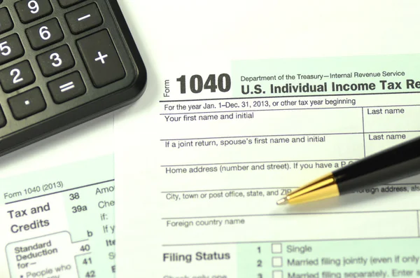 Closeup of us tax form — Stock Photo, Image